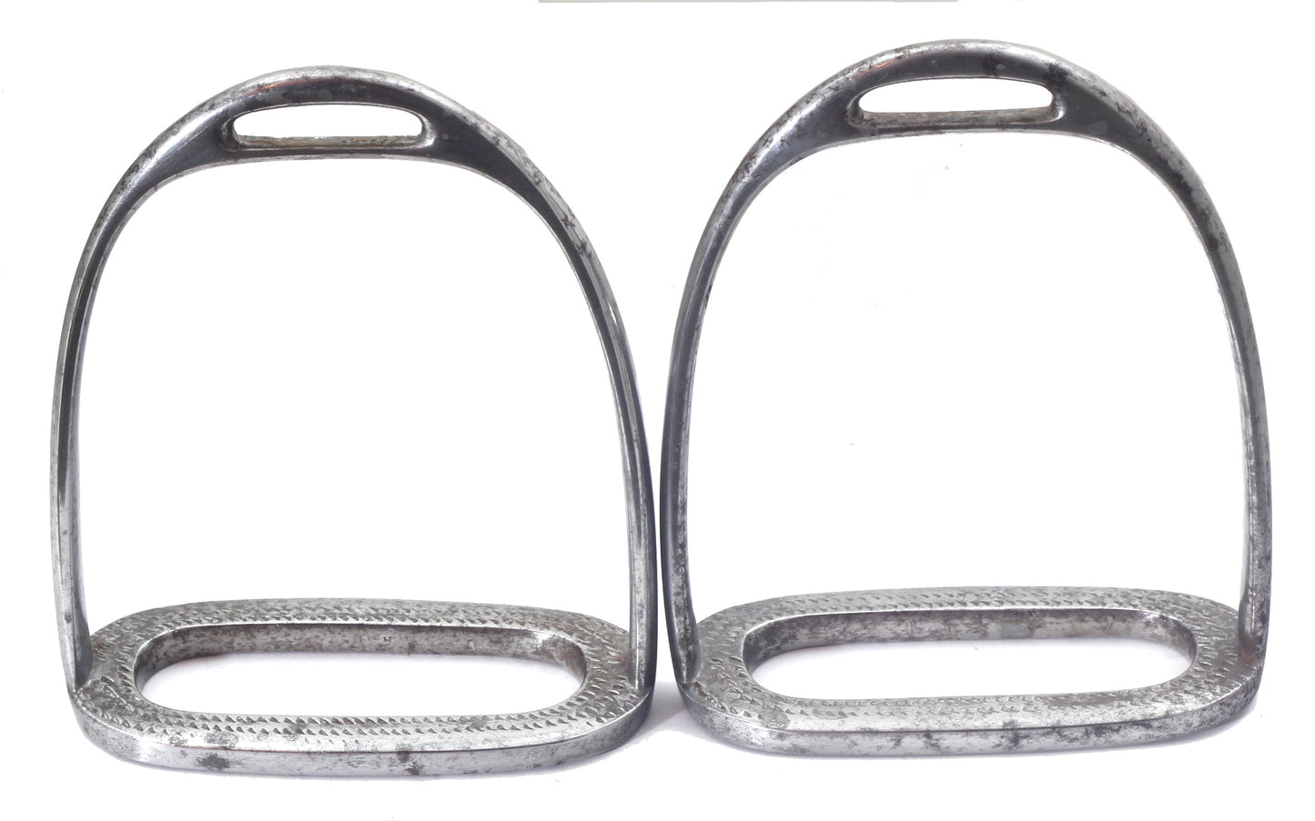 A Pair of Antique Steel Stirrups by Merry of St James