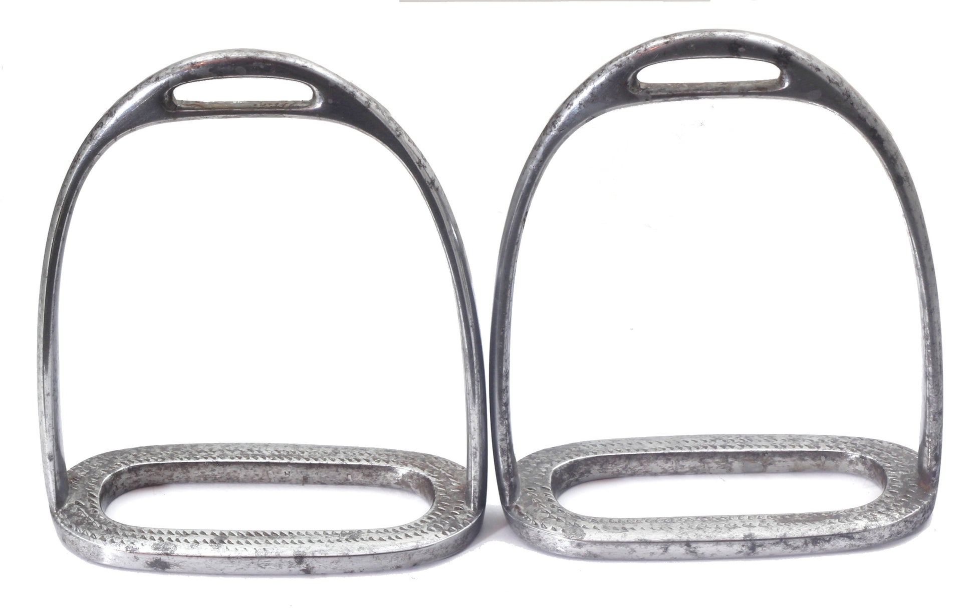 A Pair of Antique Steel Stirrups by Merry of St James