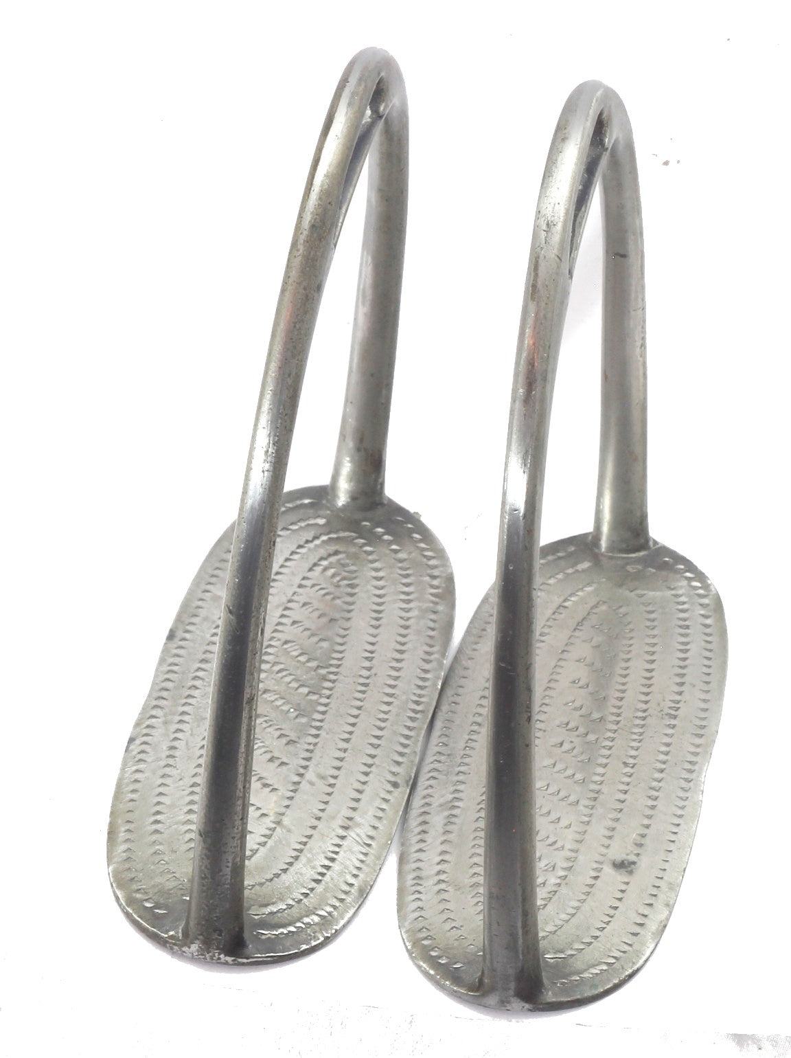 A Pair of Antique Nickel Silver Stirrups