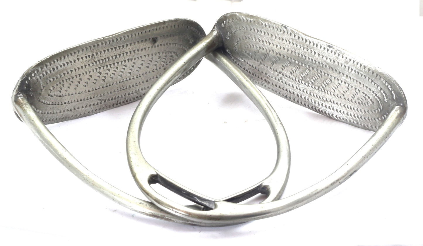 A Pair of Antique Nickel Silver Stirrups