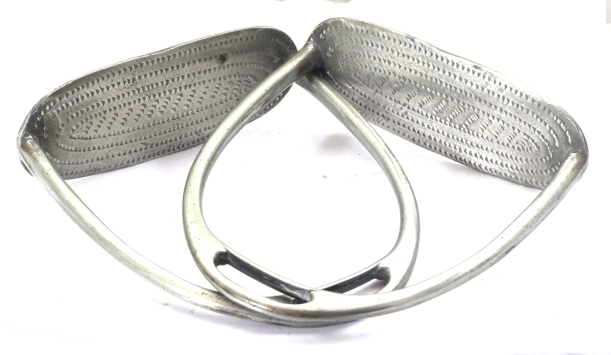 A Pair of Antique Nickel Silver Stirrups