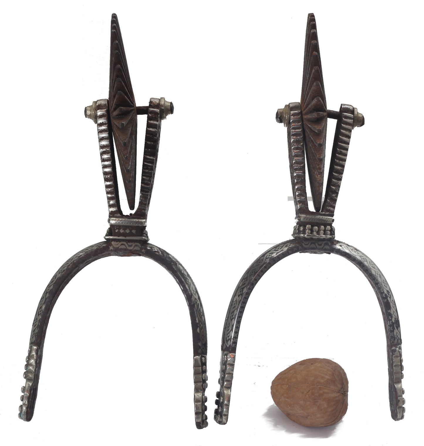 A Pair of Silver Decorated Chilean Huaso Spurs