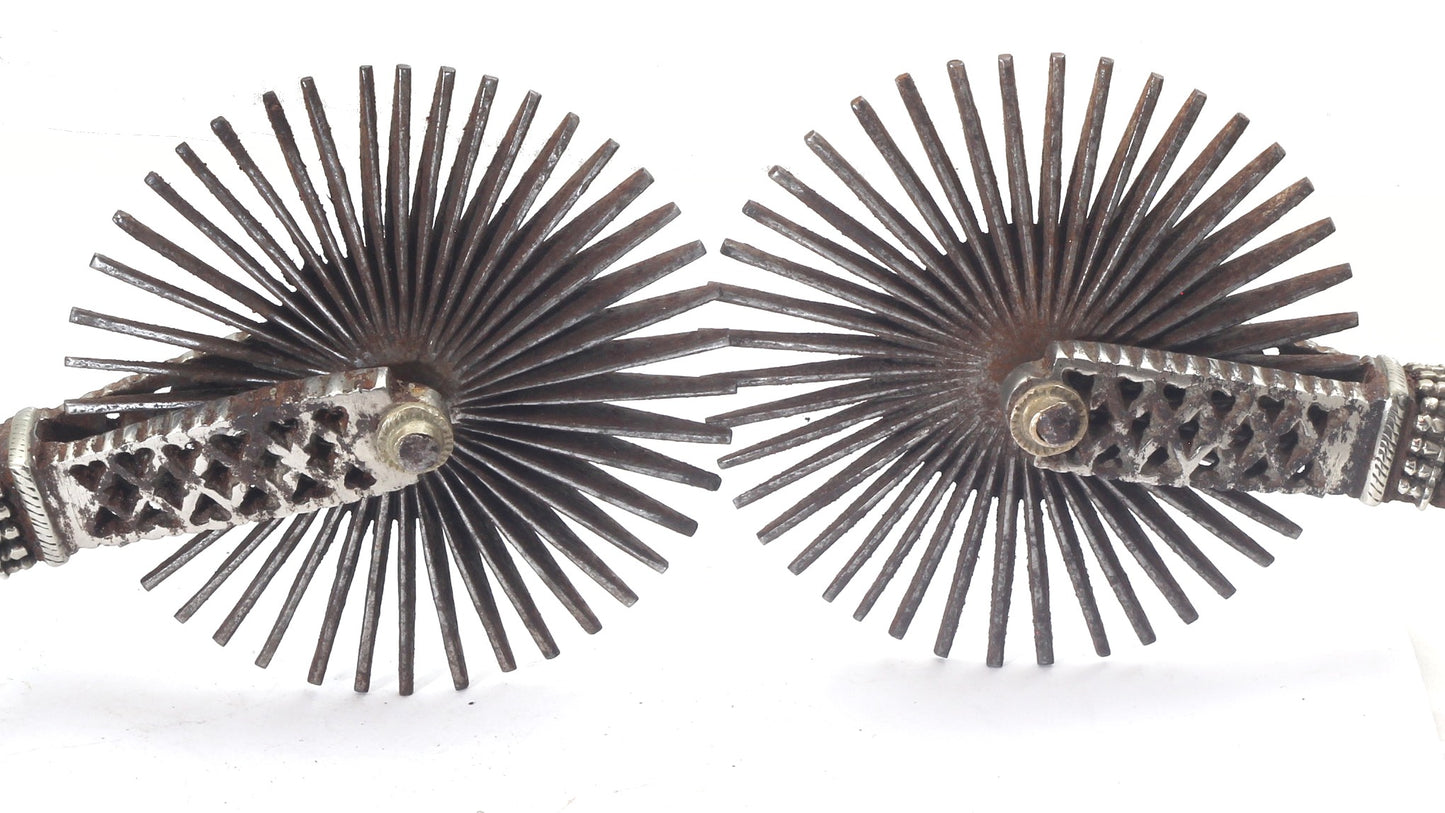 A Pair of Silver Decorated Chilean Huaso Spurs