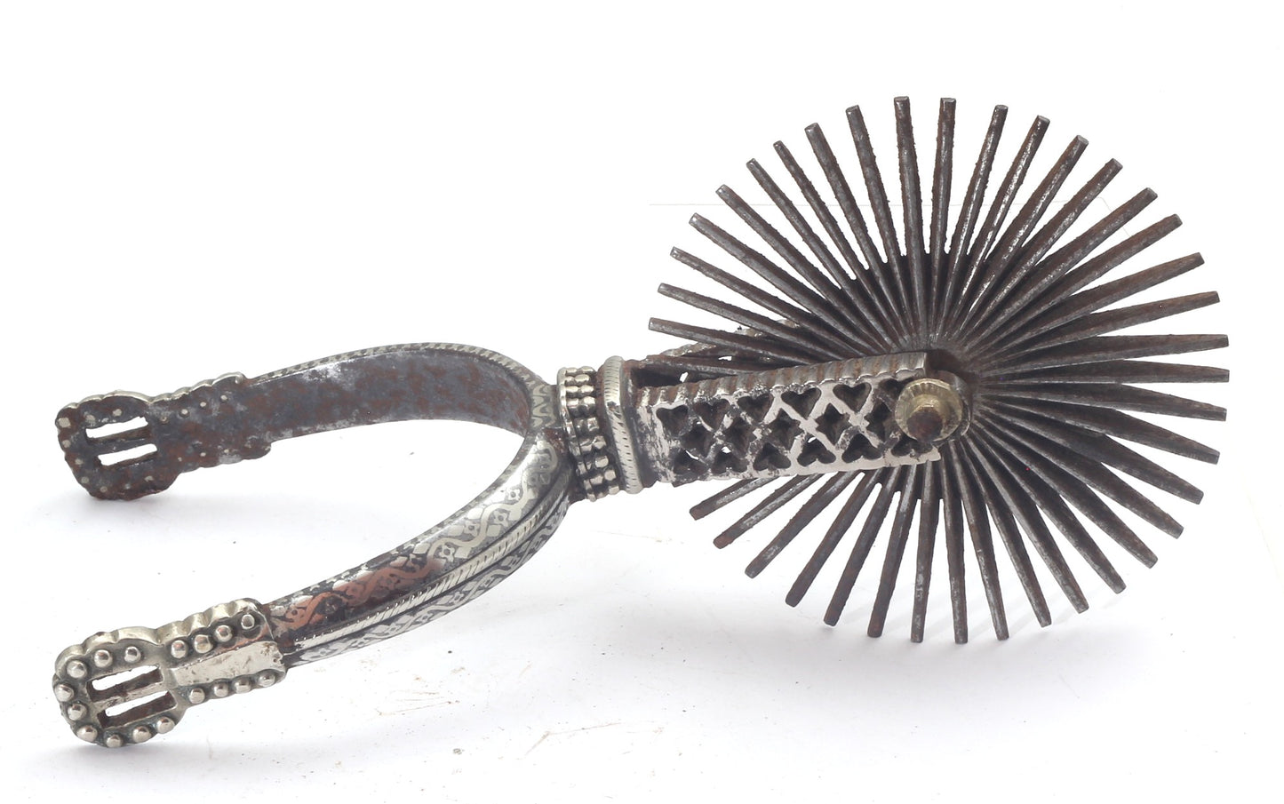 A Pair of Silver Decorated Chilean Huaso Spurs