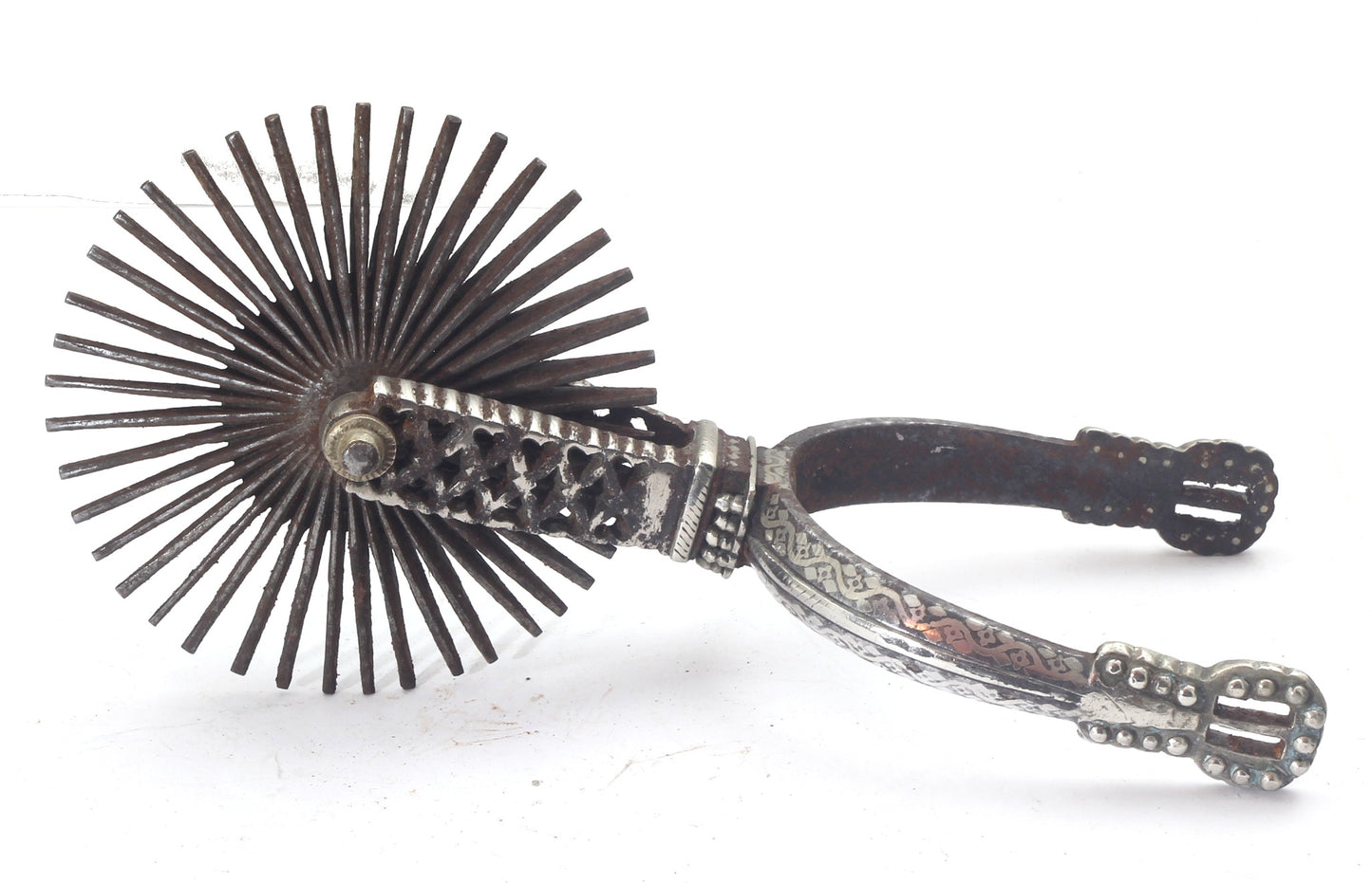 A Pair of Silver Decorated Chilean Huaso Spurs