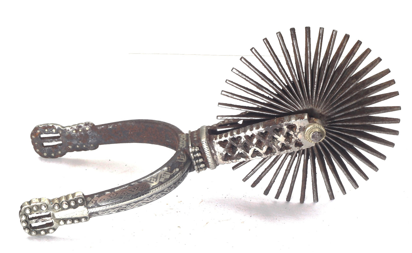 A Pair of Silver Decorated Chilean Huaso Spurs