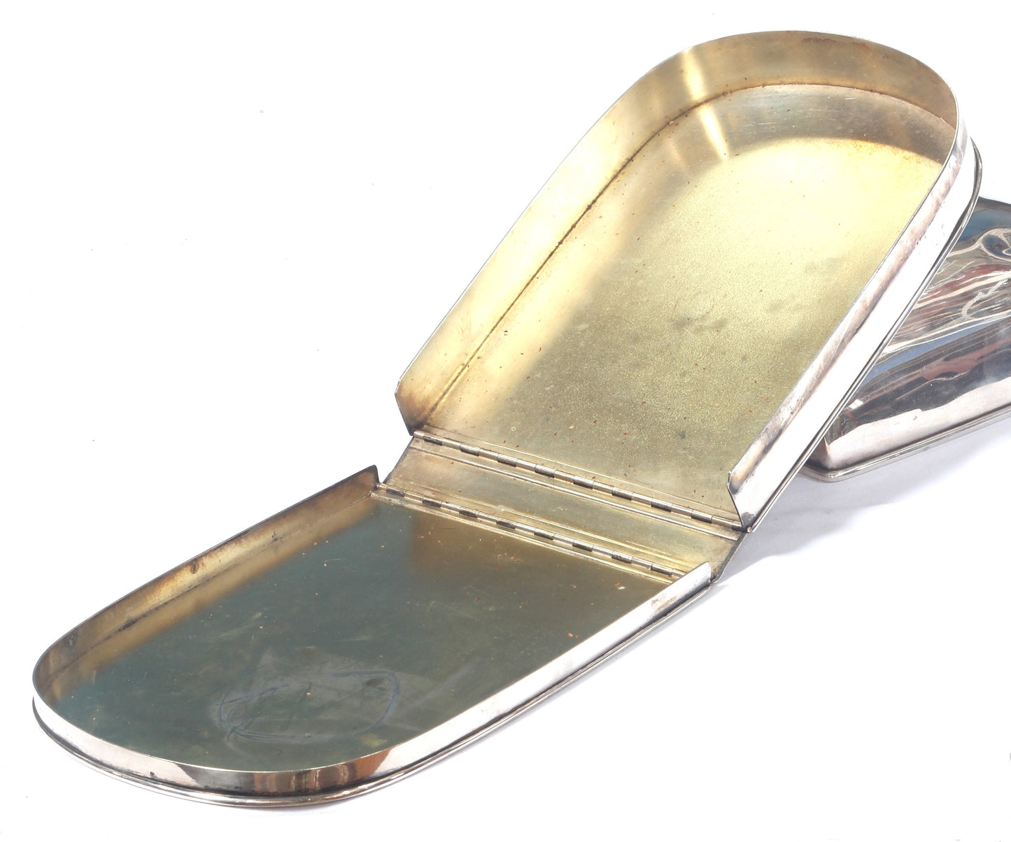 Large Curved Flask and Sandwich Tin