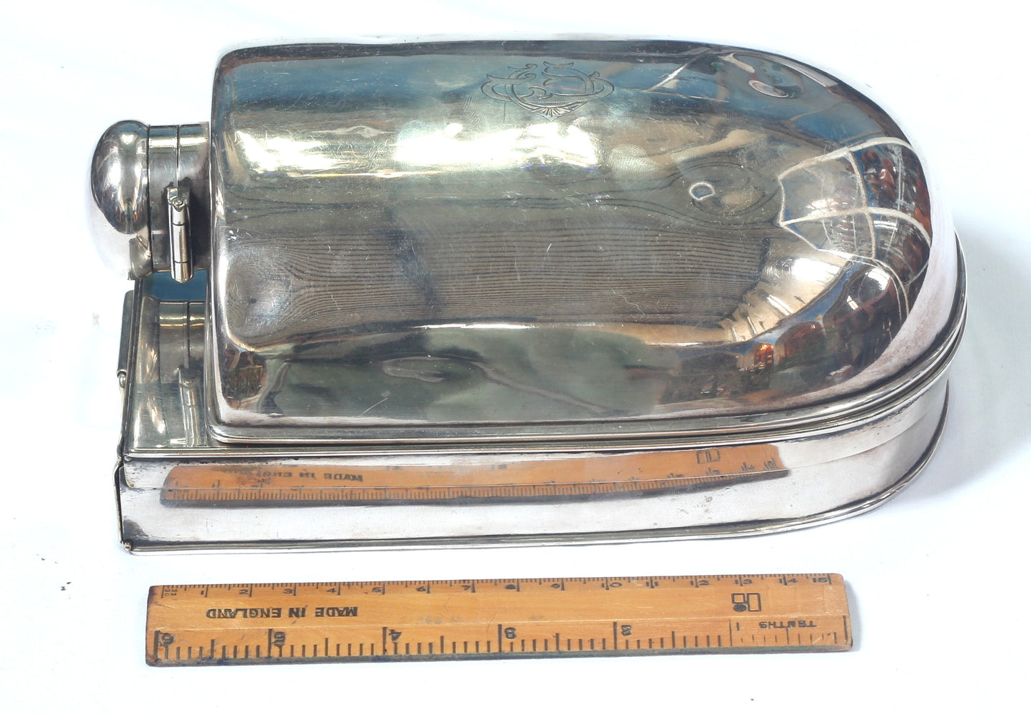 Large Curved Flask and Sandwich Tin