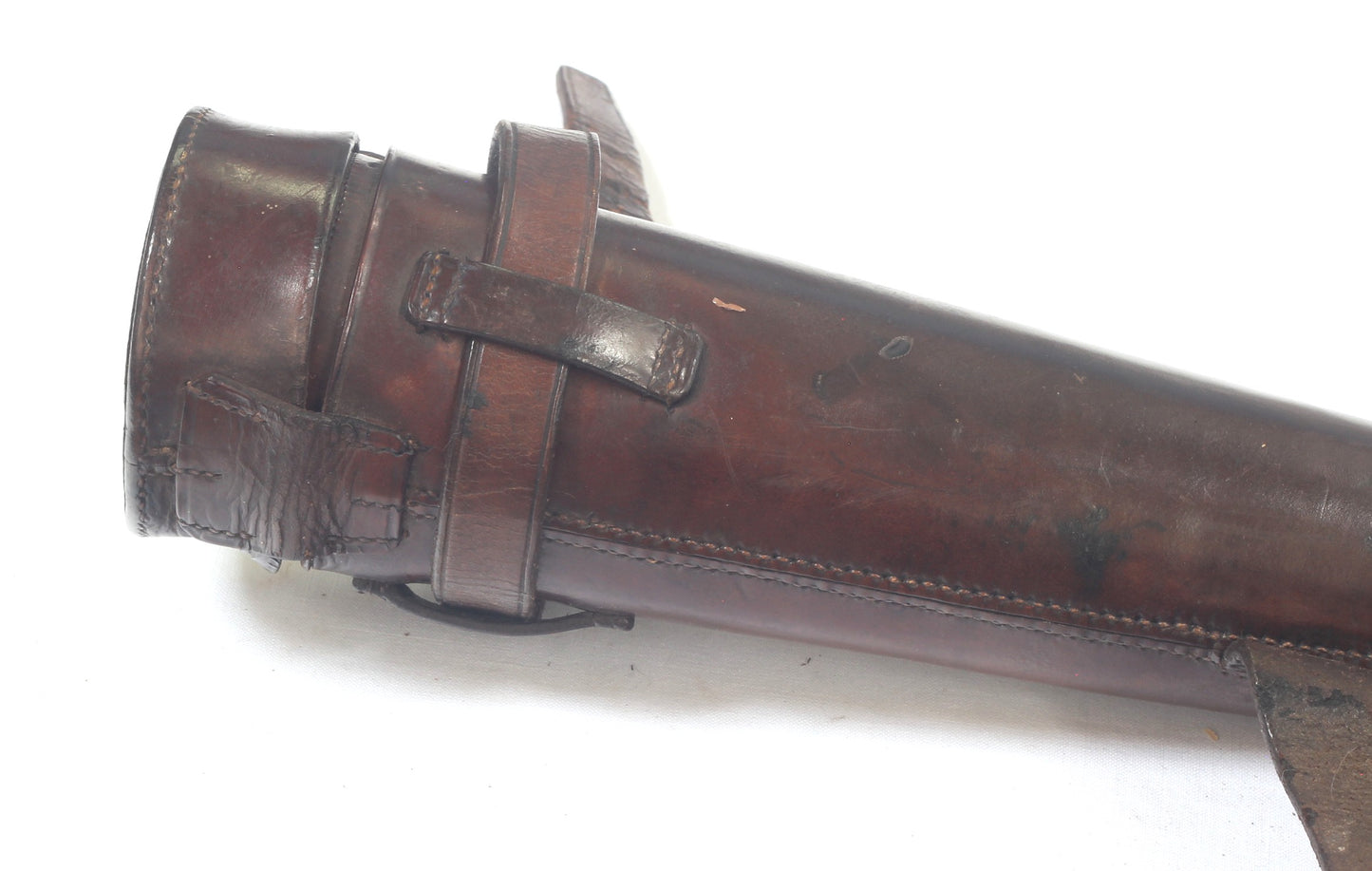 Antique Saddle or Hunting Flask in Leather Case