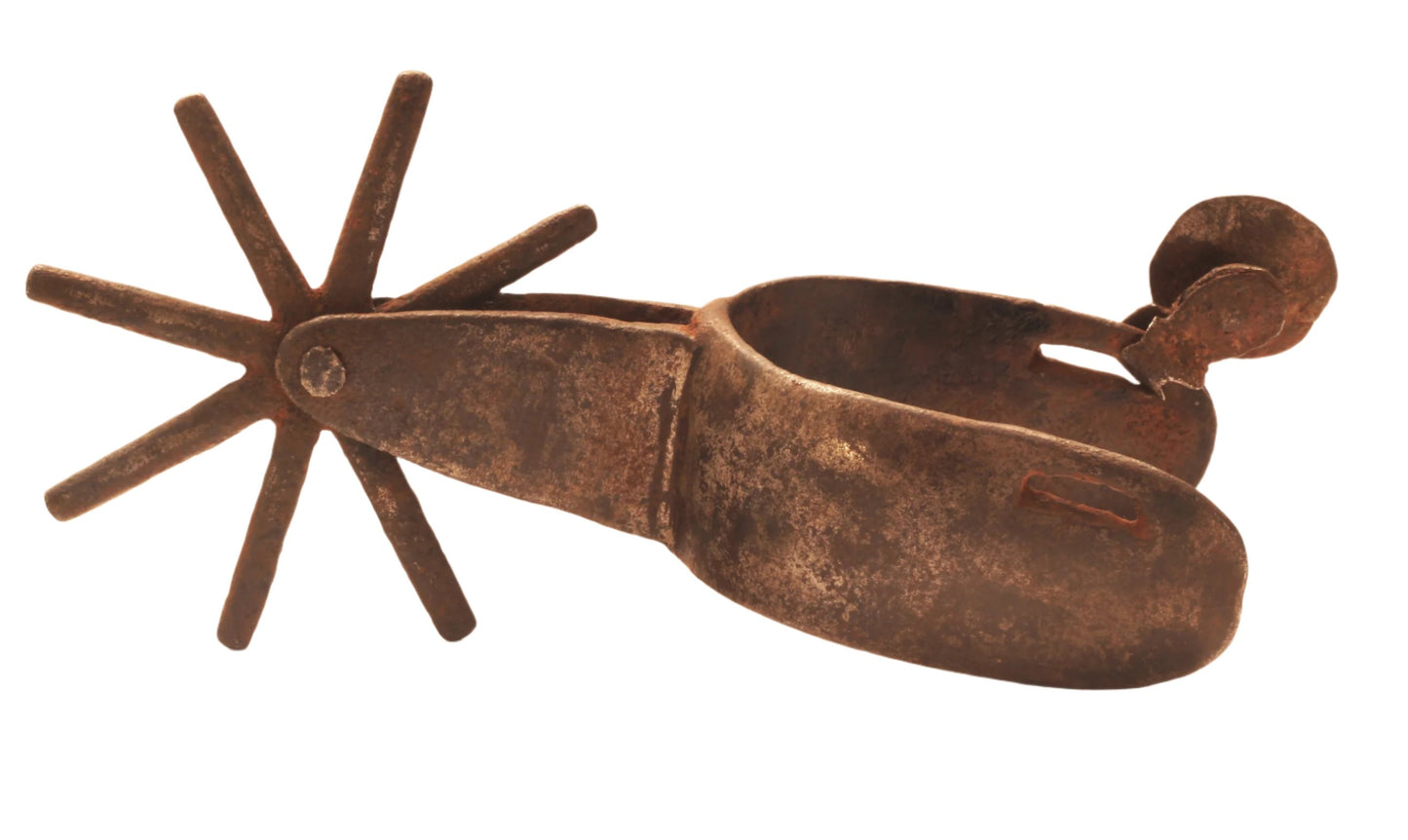Heavy Antique Mexican Spur with Cast Decoration
