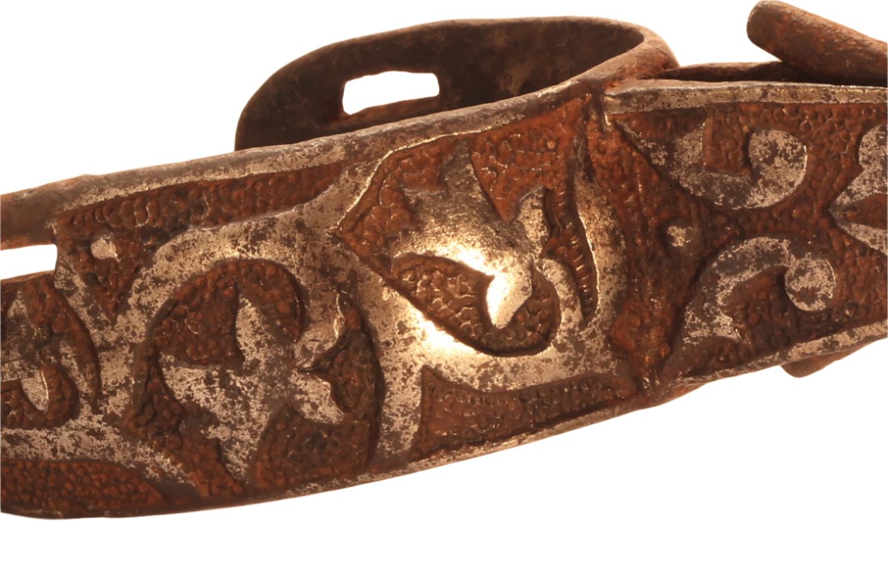 Heavy Antique Mexican Spur with Cast Decoration