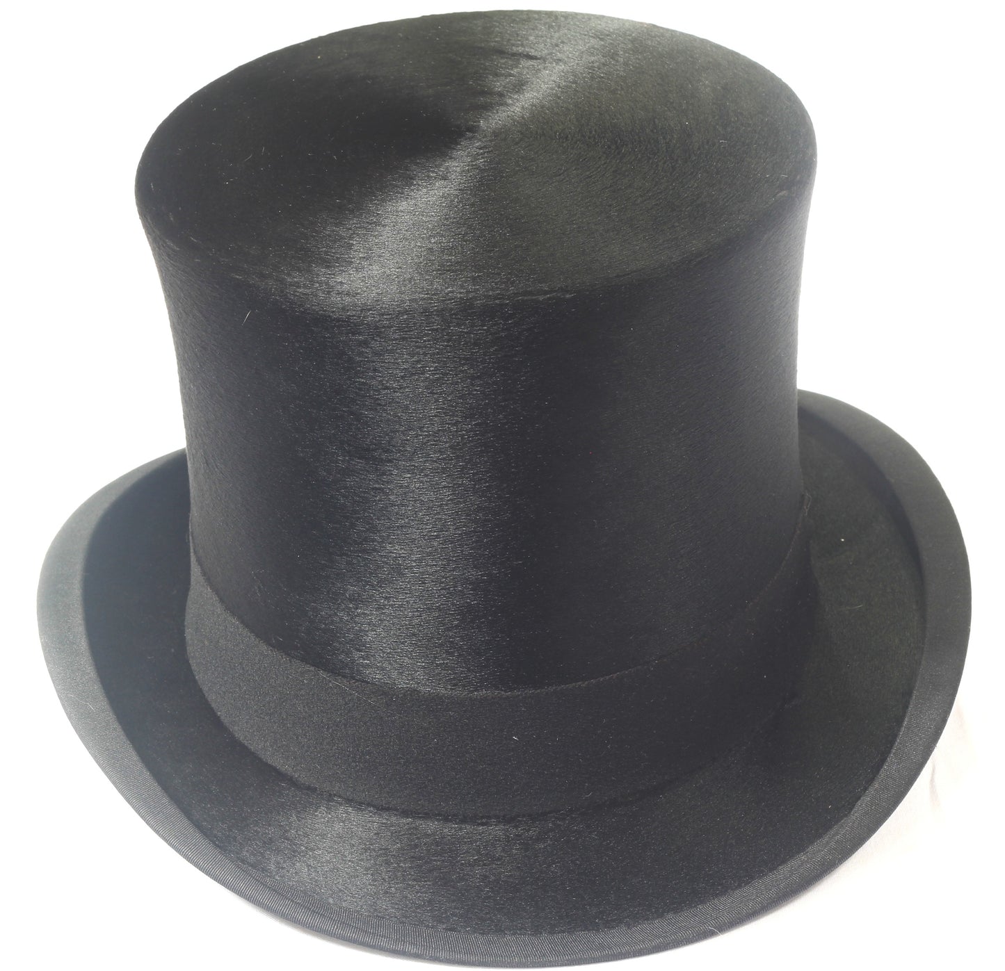 Vintage Silk Top Hat Size 7⅛-7¼ in Leather Hat Box - Tophat023