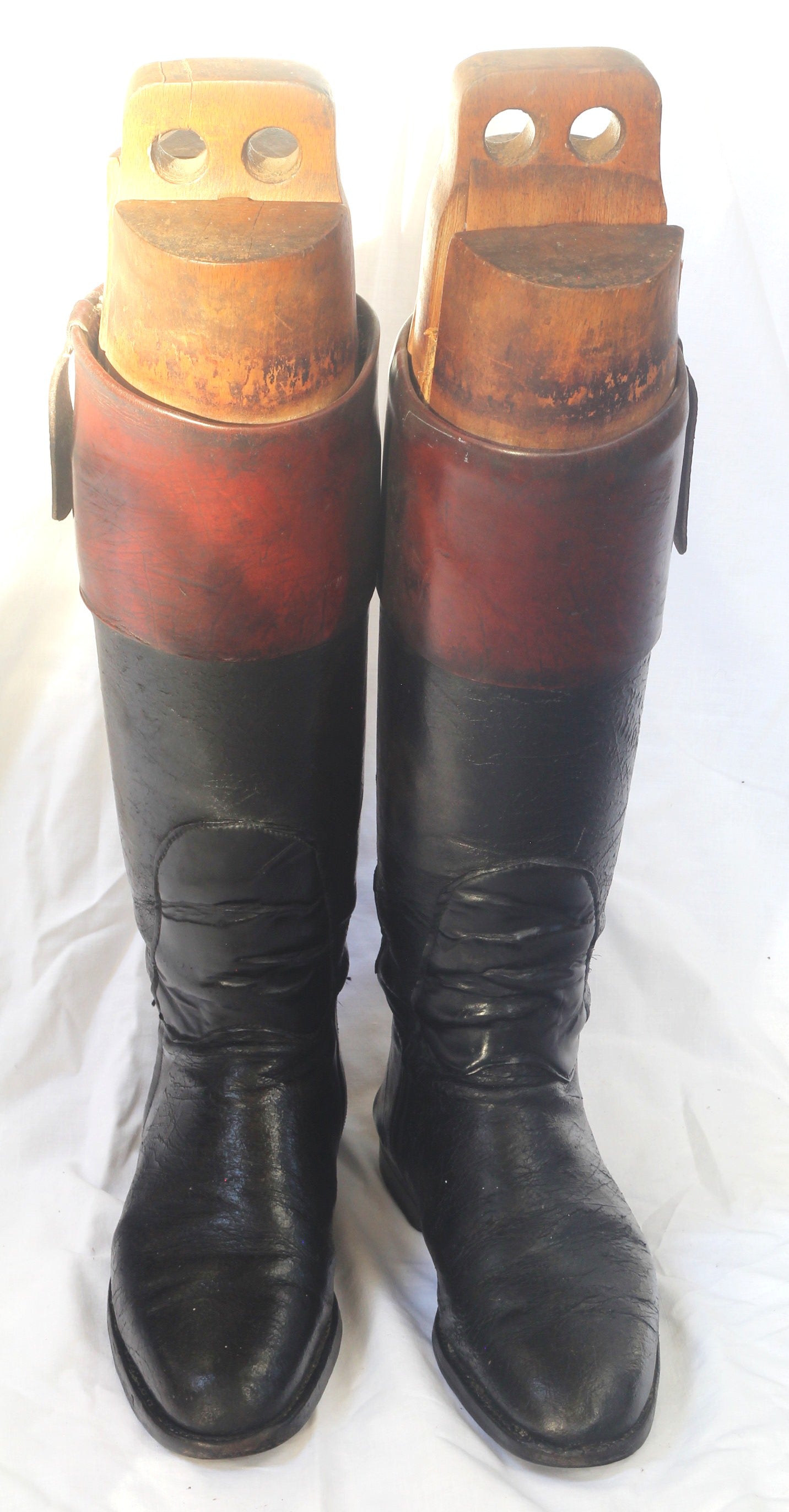Vintage Leather Hunting Top Boots and Trees
