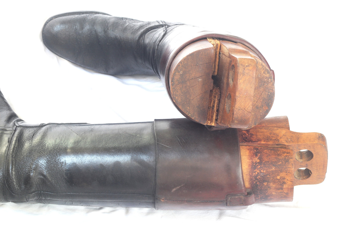 Vintage Leather Hunting Top Boots and Trees