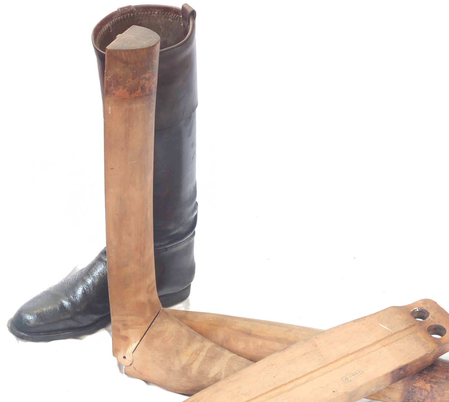 Vintage Leather Hunting Top Boots and Trees