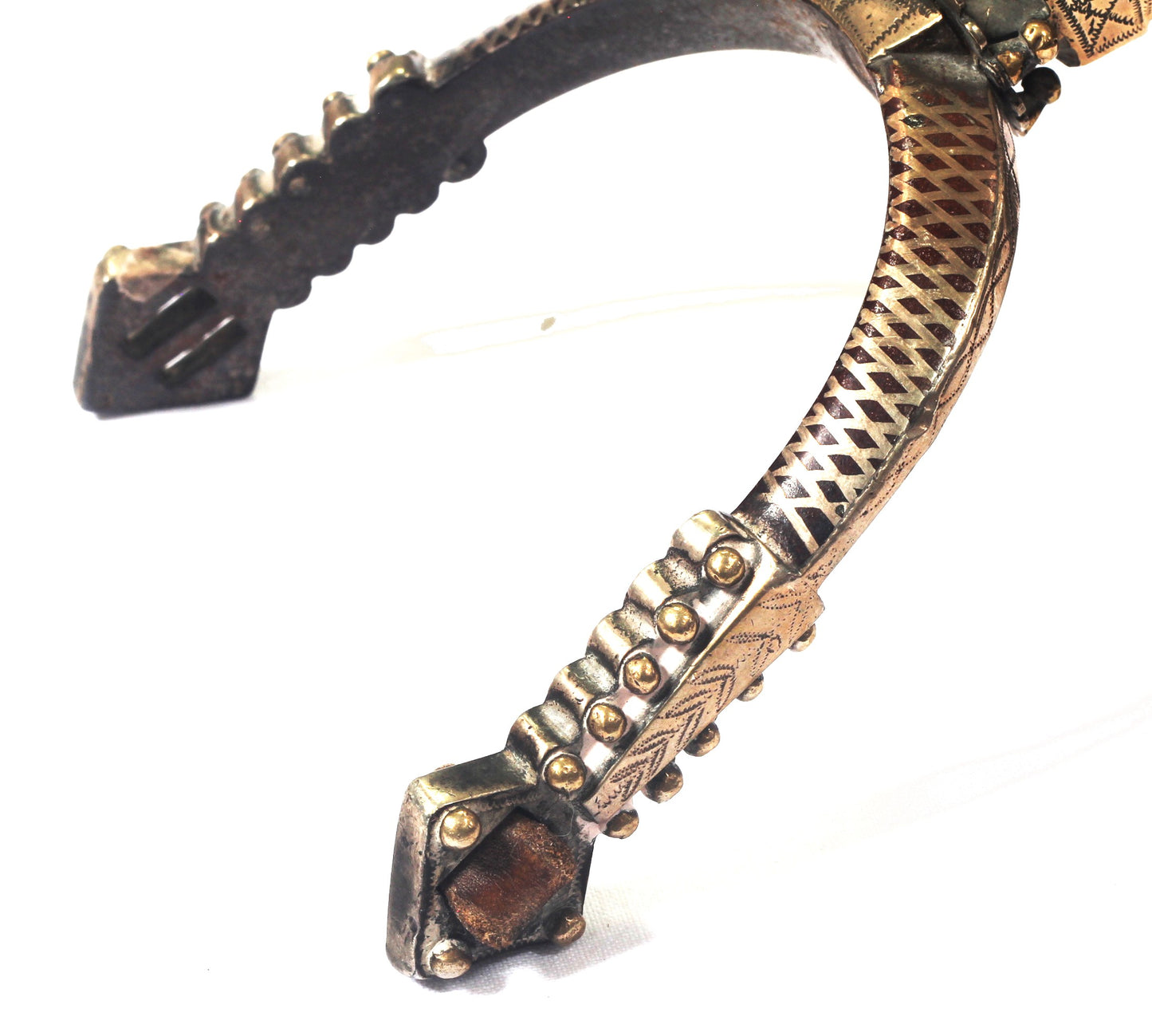 A Pair of Silver Decorated Chilean Huaso Spurs with Huge Rowels