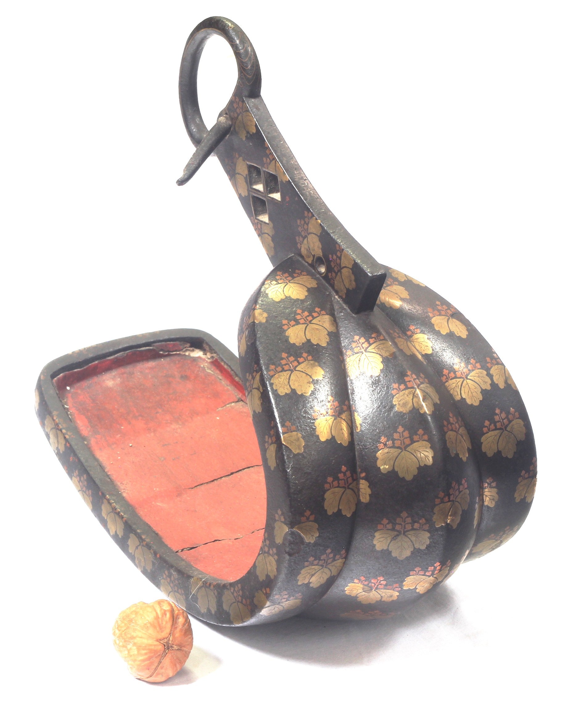 A Single Japanese Abumi or Stirrup Decorated with Blossom