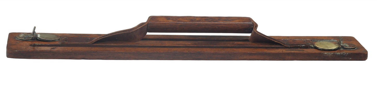 Antique Oak & Brass Double Game Carrier by Jefferson