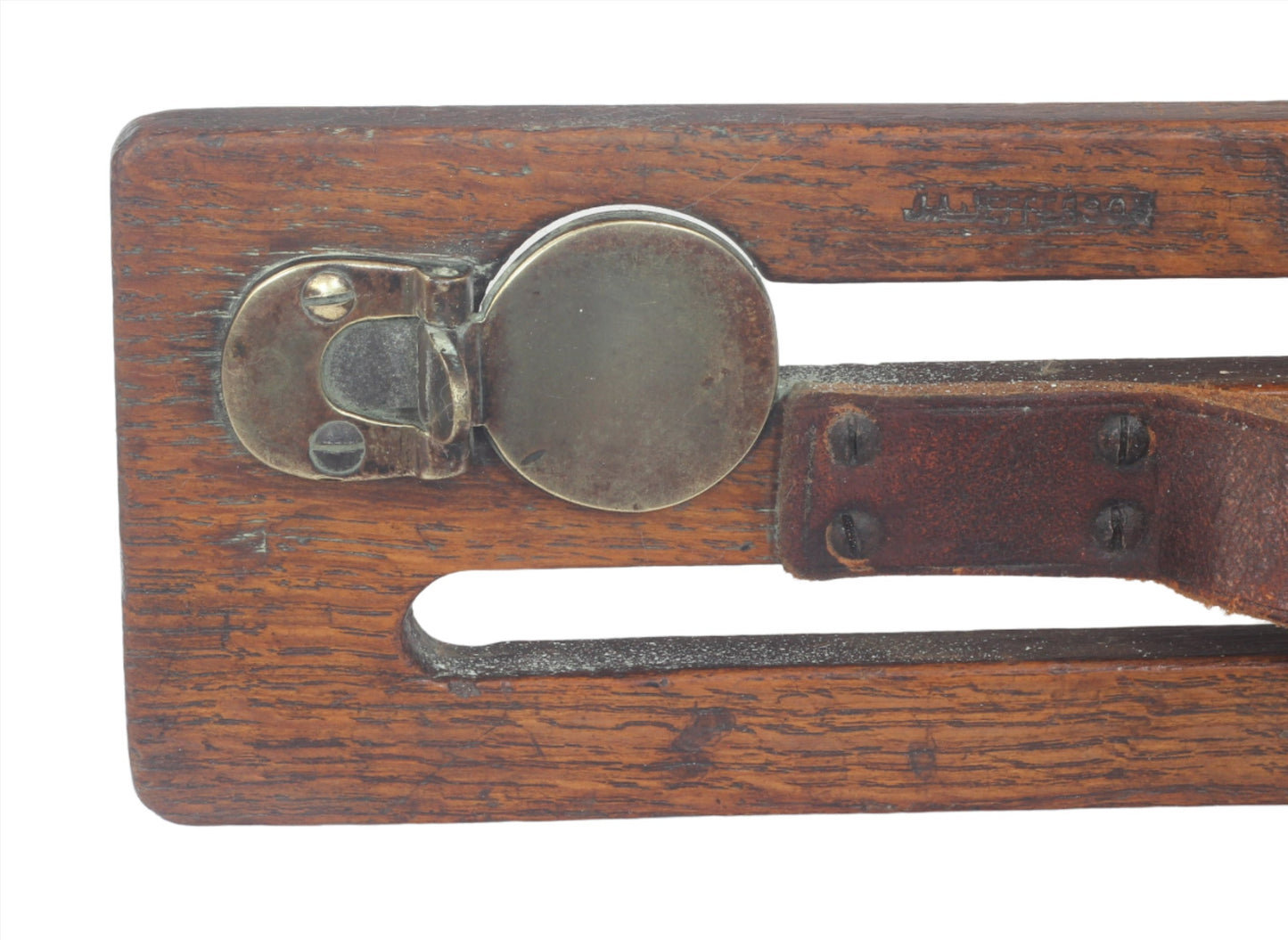 Antique Oak & Brass Double Game Carrier by Jefferson