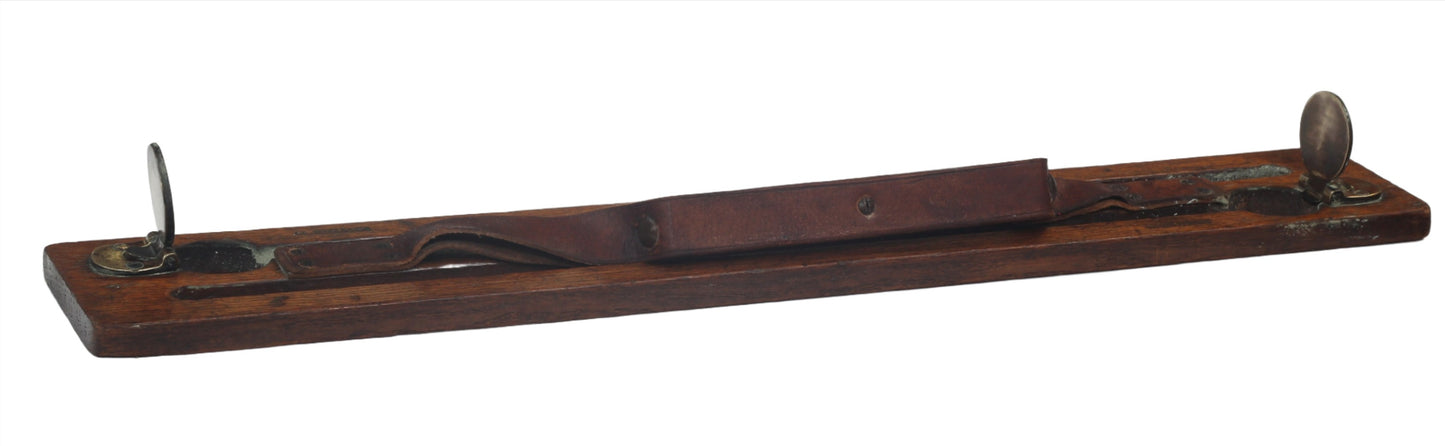 Antique Oak & Brass Double Game Carrier by Jefferson