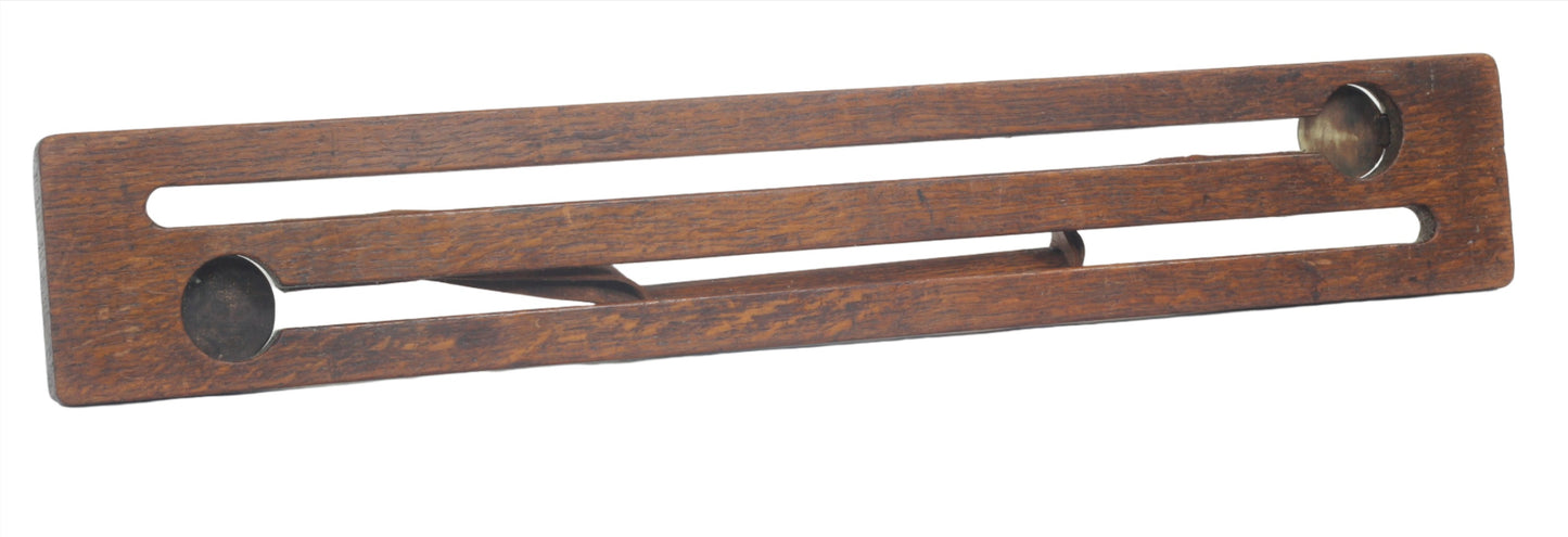 Antique Oak & Brass Double Game Carrier by Jefferson