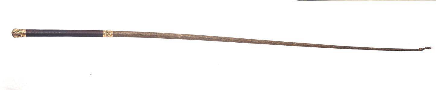 Victorian Gents Park Whip with Decorated Gilt Mounts