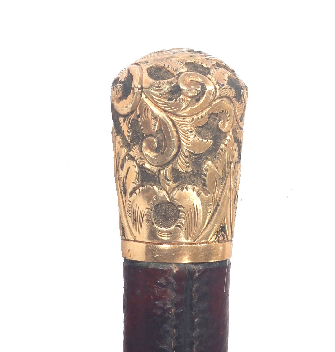 Victorian Gents Park Whip with Decorated Gilt Mounts
