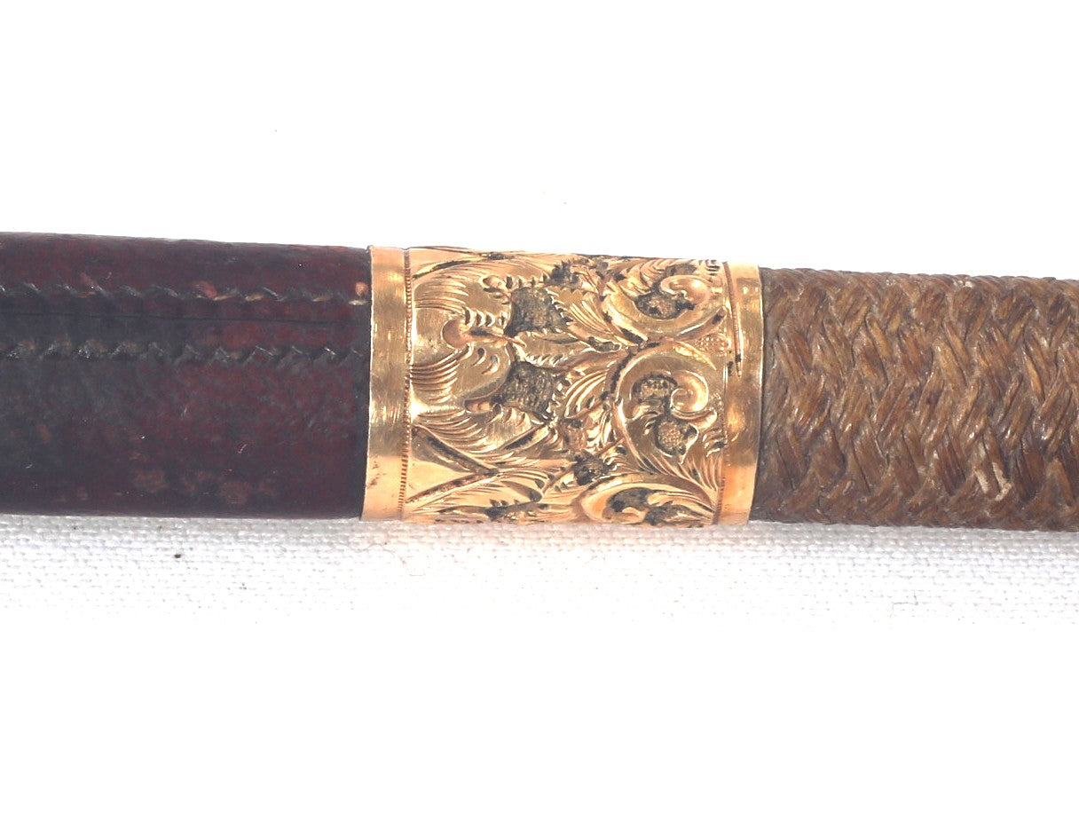 Victorian Gents Park Whip with Decorated Gilt Mounts