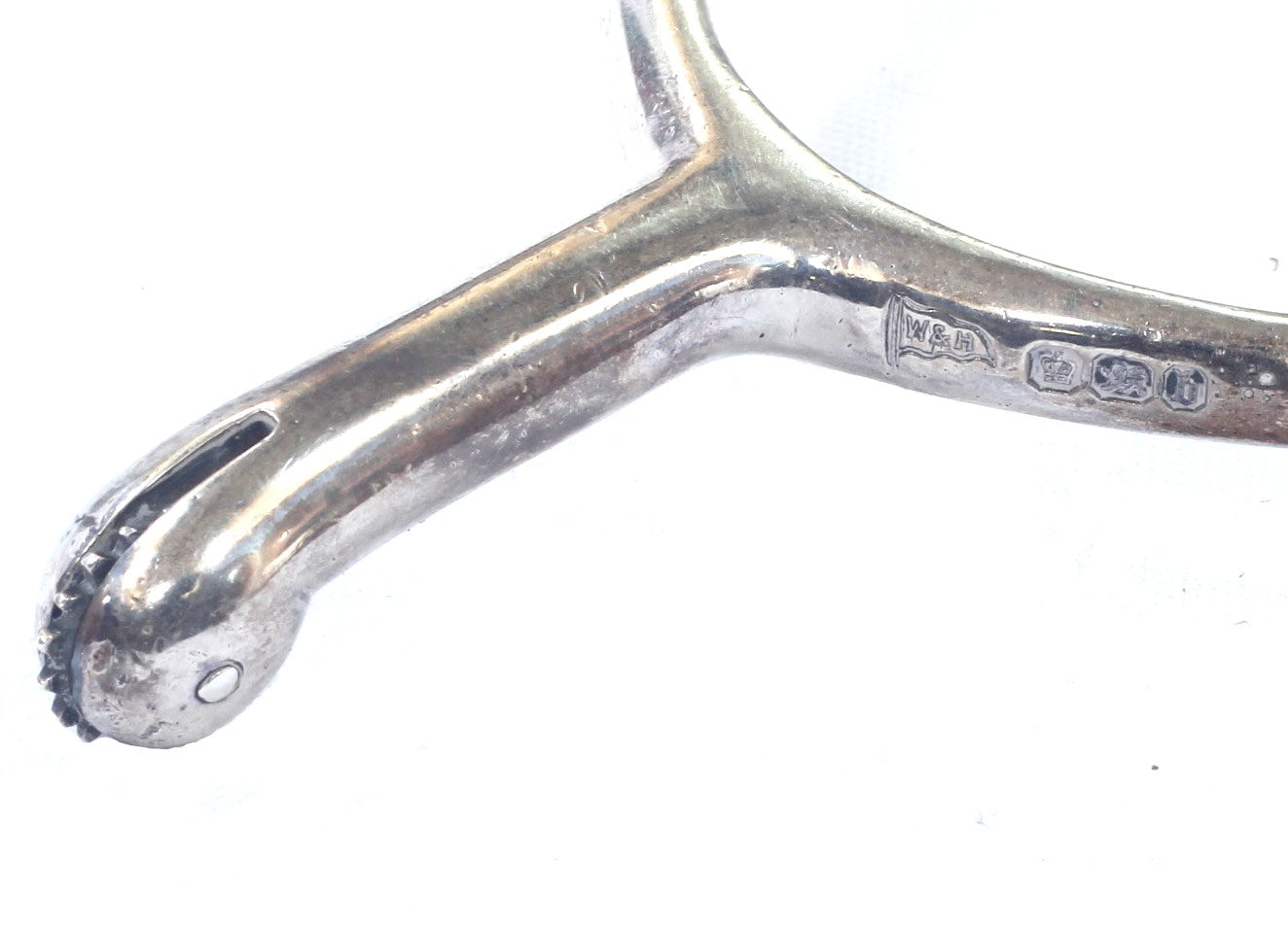 Single 1895 Victorian Sterling Silver Riding / Hunting Spur by Walker & Hall
