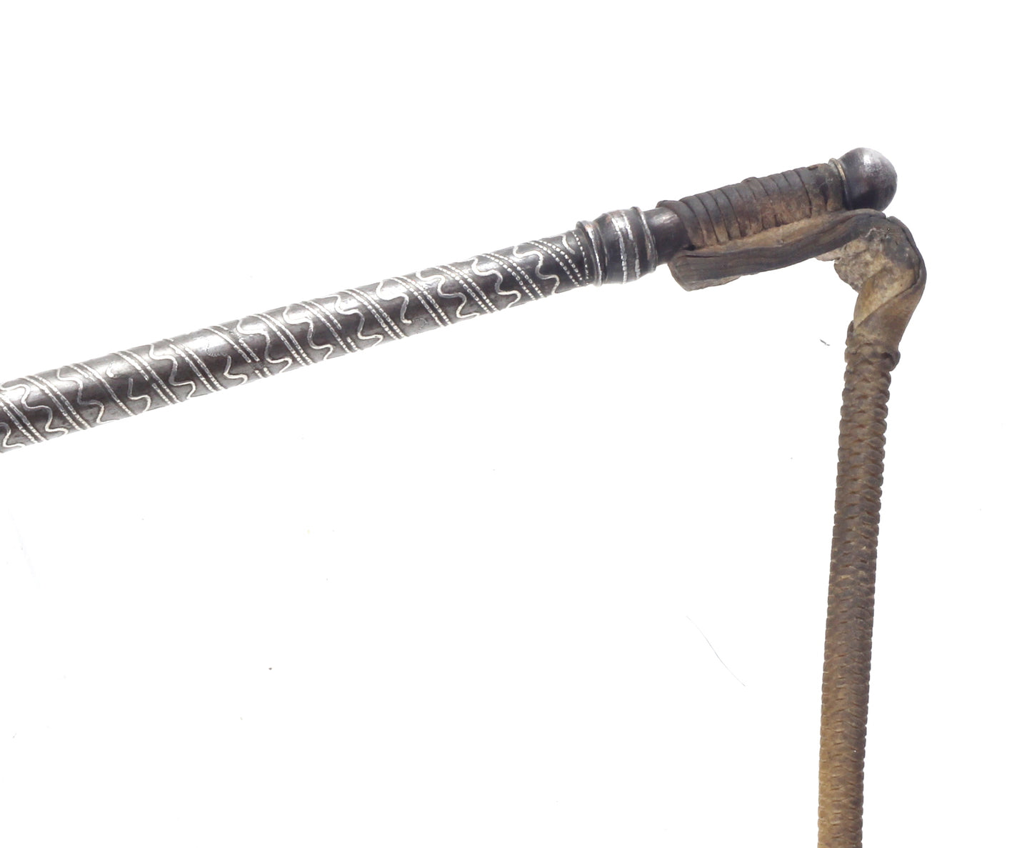 Silver Caucasian Riding Whip or Nagaika with Concealed Blade