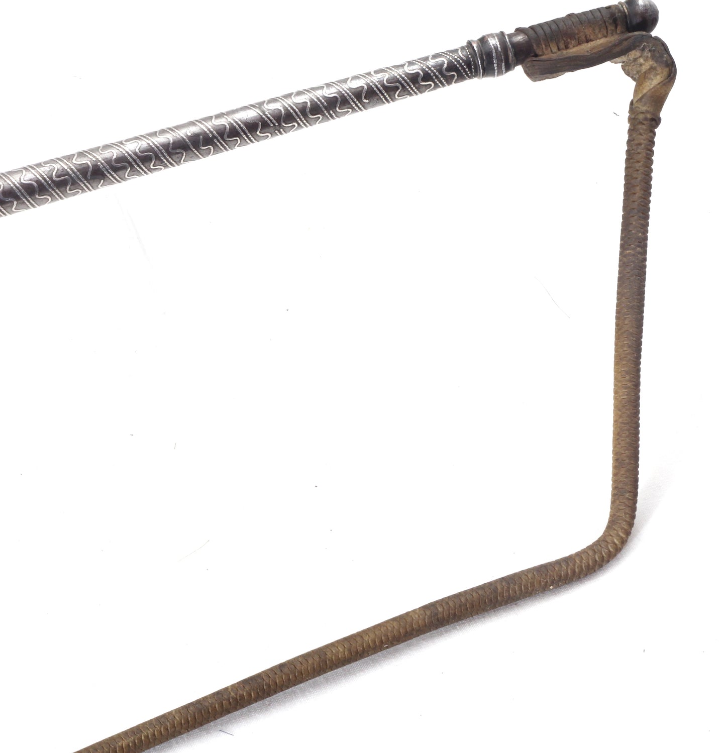Silver Caucasian Riding Whip or Nagaika with Concealed Blade