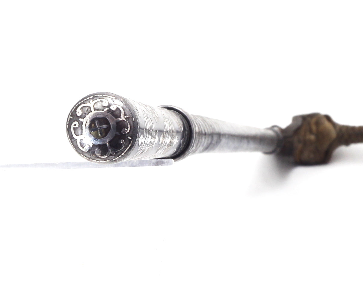 Silver Caucasian Riding Whip or Nagaika with Concealed Blade
