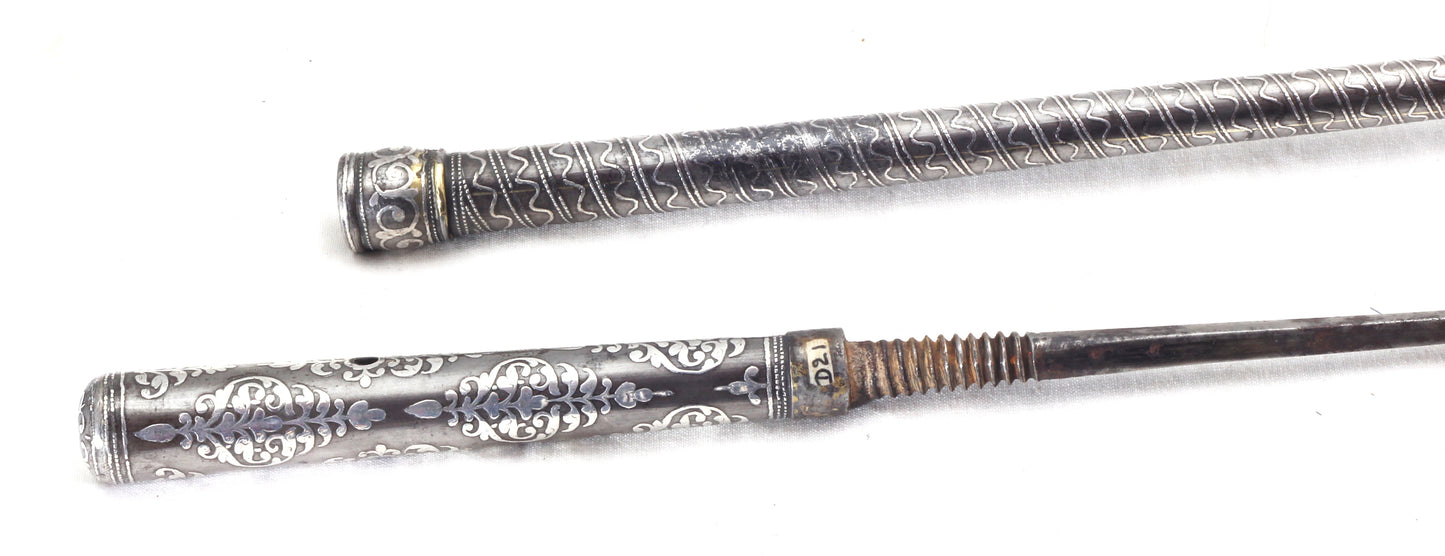 Silver Caucasian Riding Whip or Nagaika with Concealed Blade