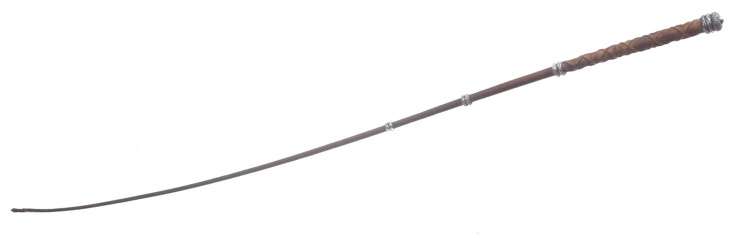 Georgian Ladies Riding Whip with Braided Silver Wire Knops