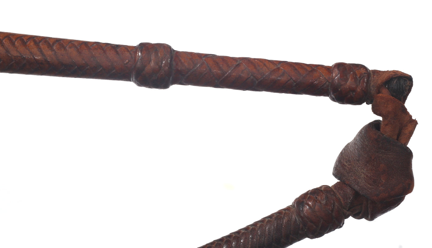 Vintage Braided Leather Stock Whip
