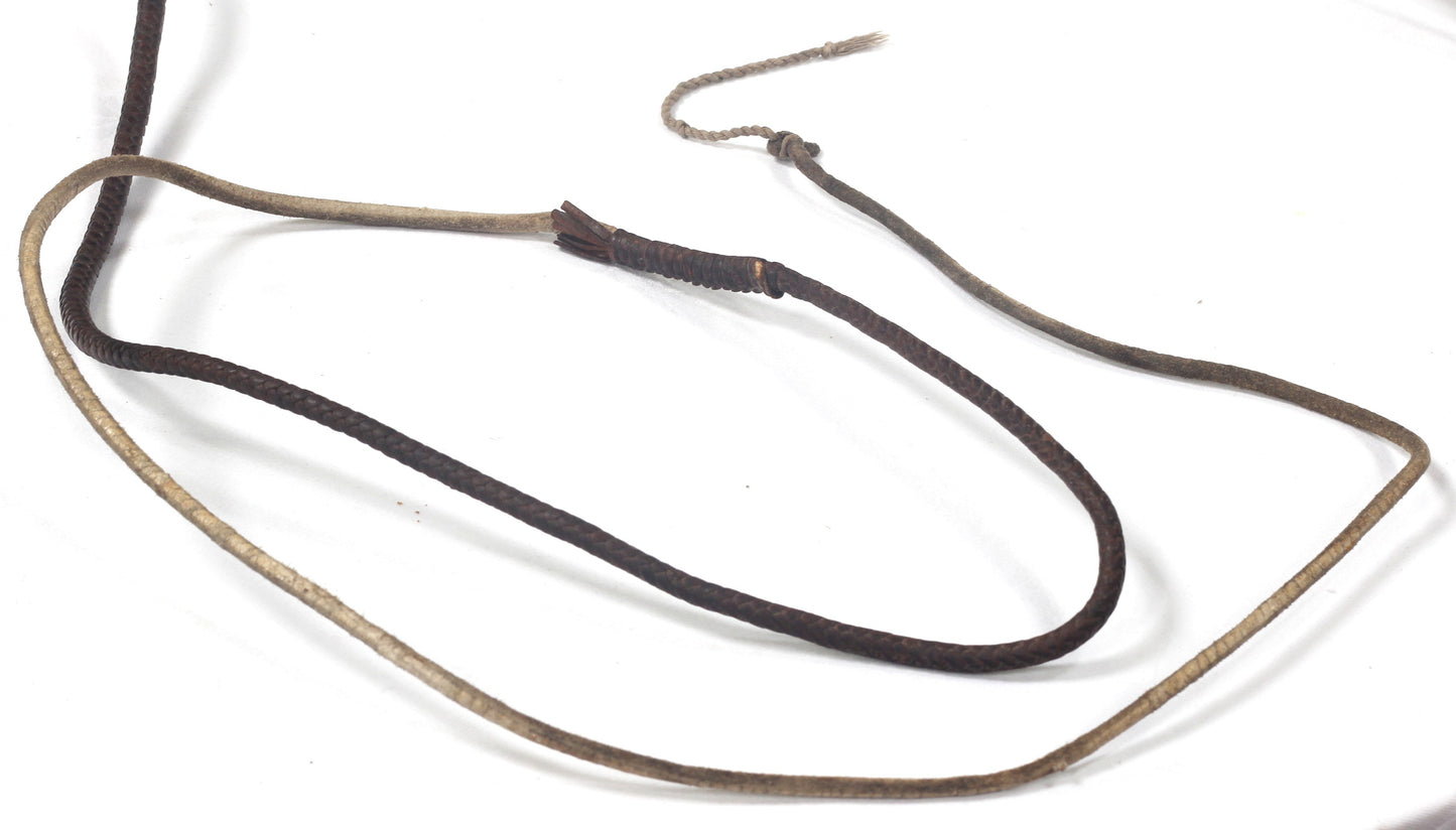 Vintage Braided Leather Stock Whip