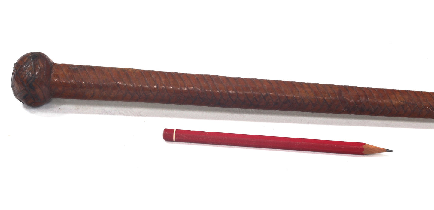 Vintage Braided Leather Stock Whip