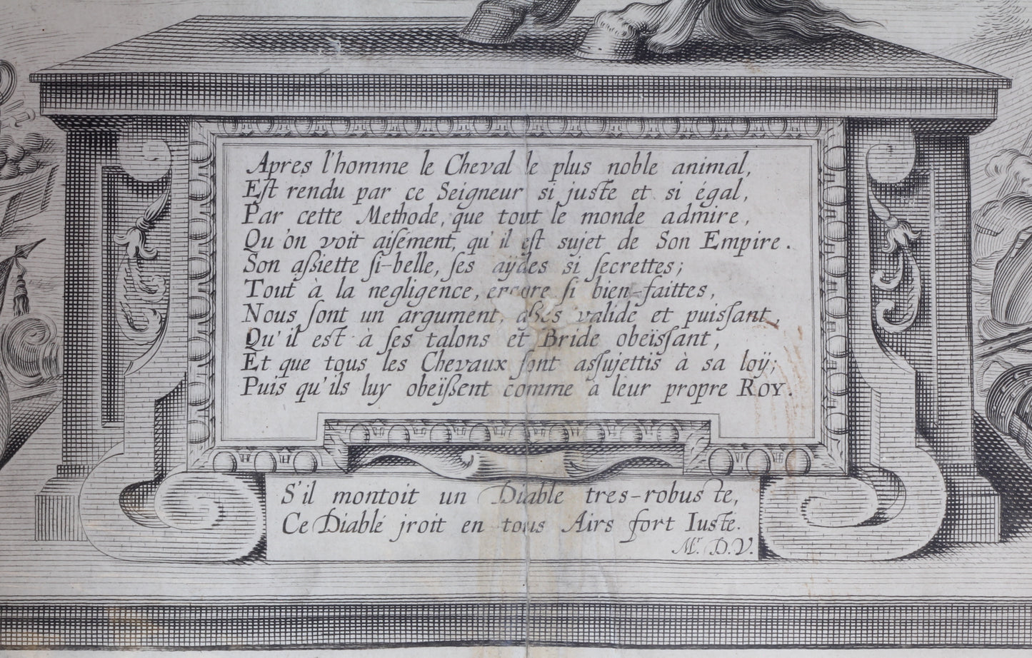 Plate 2 from "La Methode et Invention Nouvelle de Dresser les Chevaux" by William Cavendish, 1657