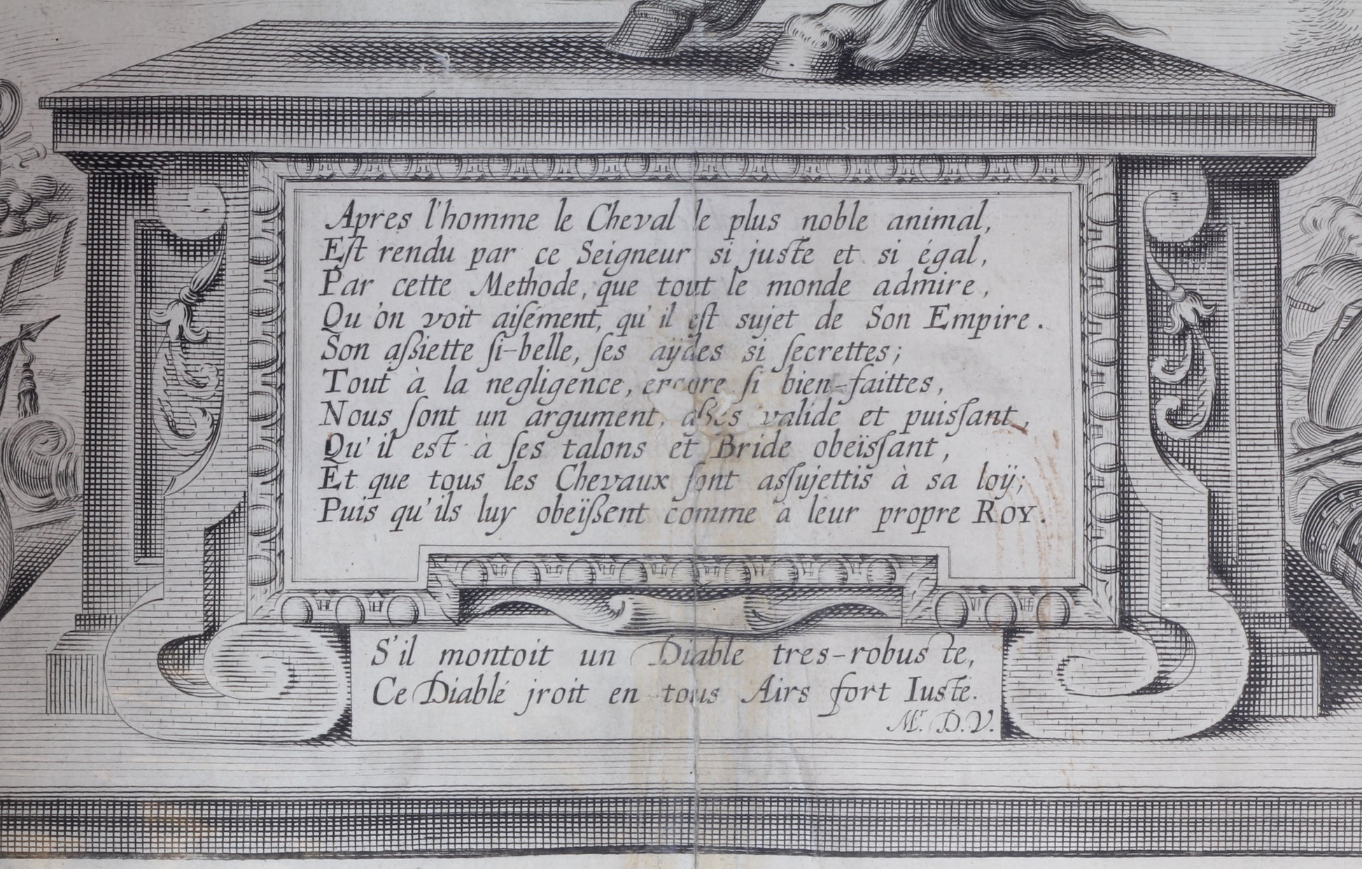 Plate 2 from "La Methode et Invention Nouvelle de Dresser les Chevaux" by William Cavendish, 1657