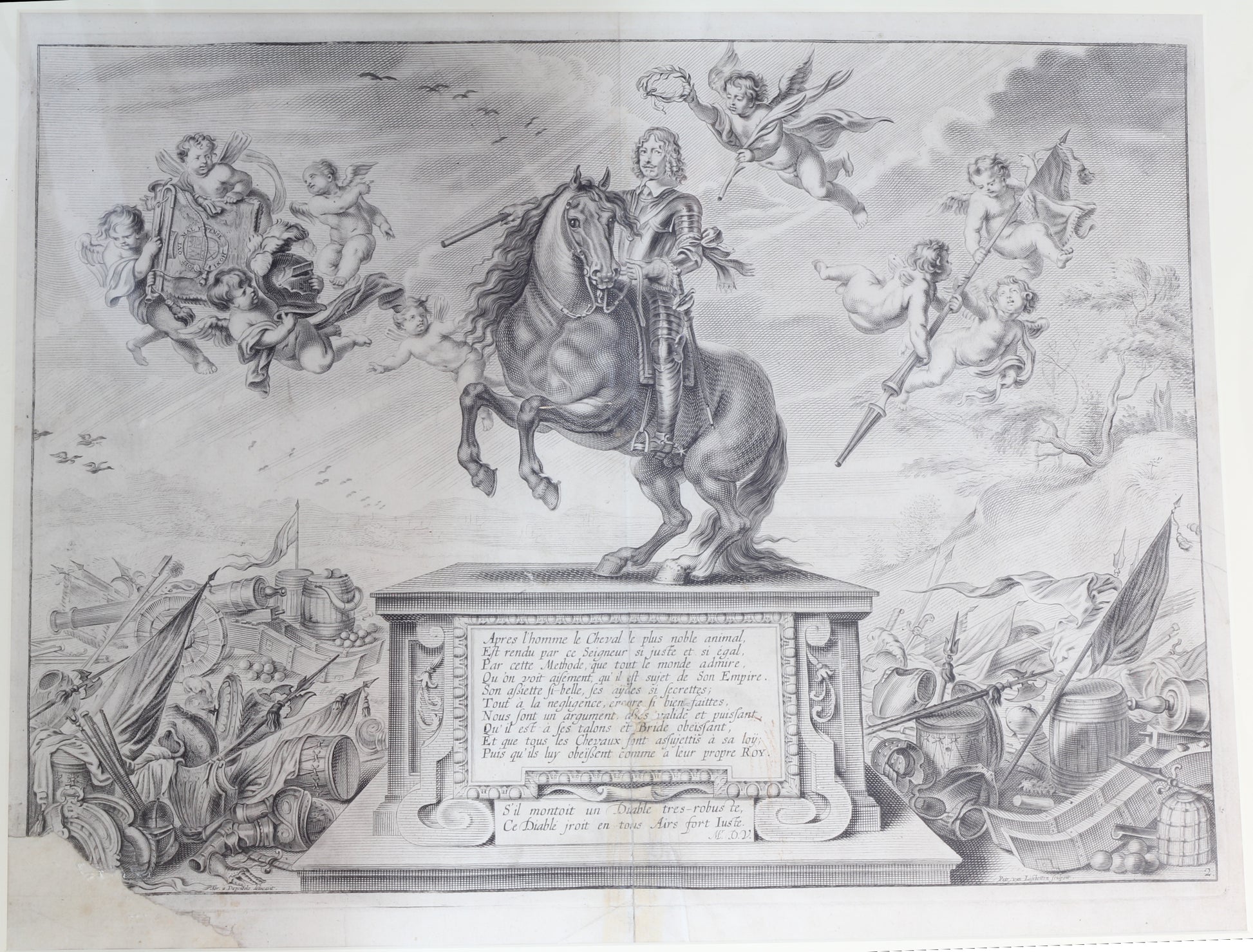 Plate 2 from "La Methode et Invention Nouvelle de Dresser les Chevaux" by William Cavendish, 1657