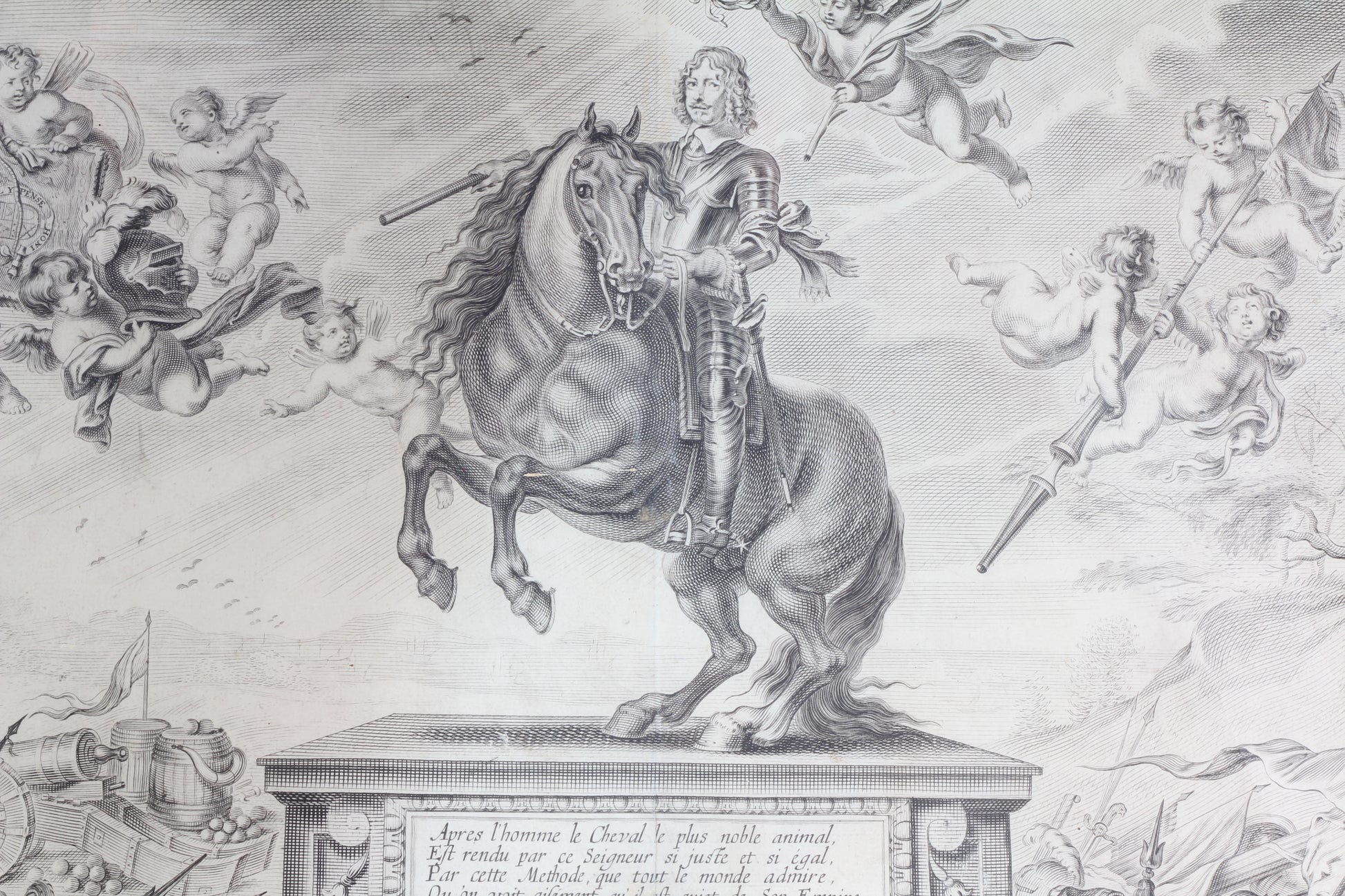Plate 2 from "La Methode et Invention Nouvelle de Dresser les Chevaux" by William Cavendish, 1657