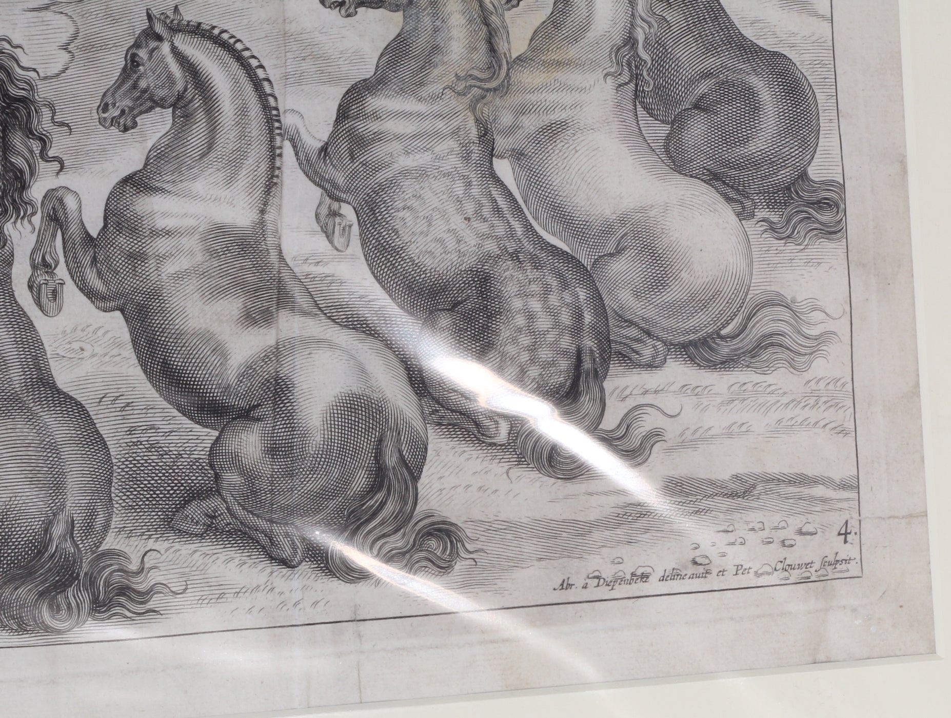 Plate 4 from "La Methode et Invention Nouvelle de Dresser les Chevaux" by William Cavendish, 1657 - The Duke of Cavendish Astonishing the Gods