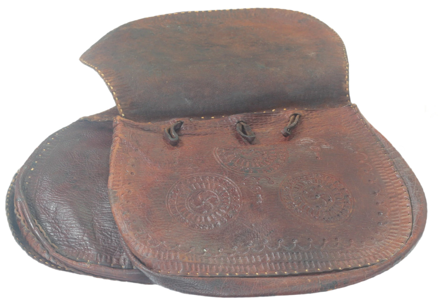 Circassian / Caucasian / Central Asian Decorated Leather Saddle Bags