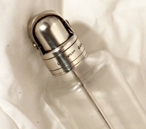 1881 Silver Mounted Saddle Flask with Straw (Flask168)