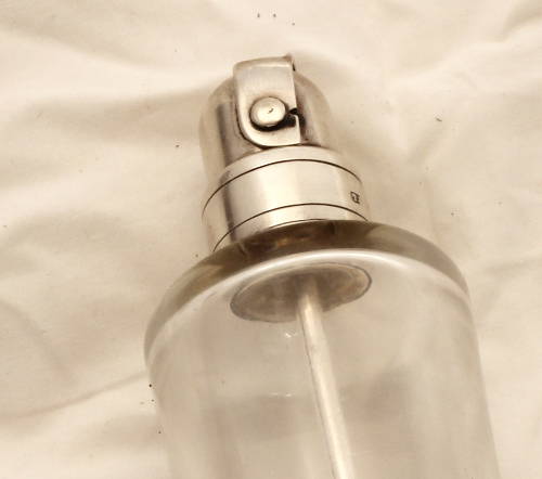 1881 Silver Mounted Saddle Flask with Straw (Flask168)