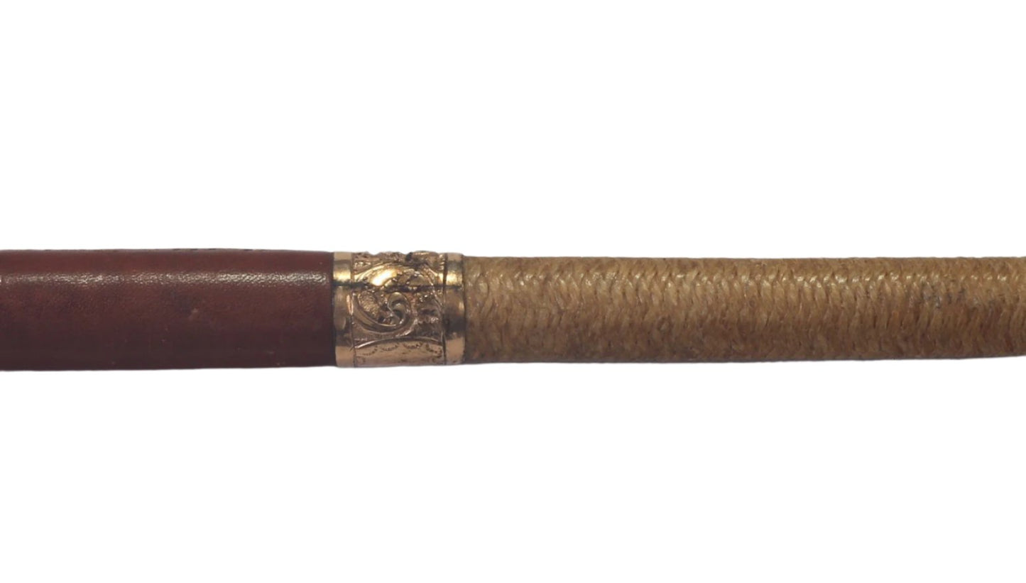 Victorian Ladies Sidesaddle Whip with Gilt Mounts