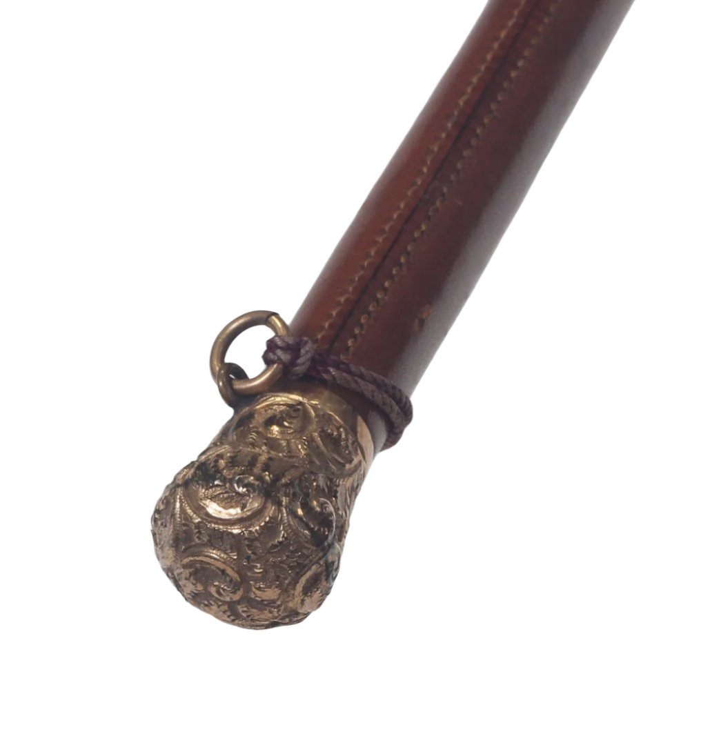Victorian Ladies Sidesaddle Whip with Gilt Mounts