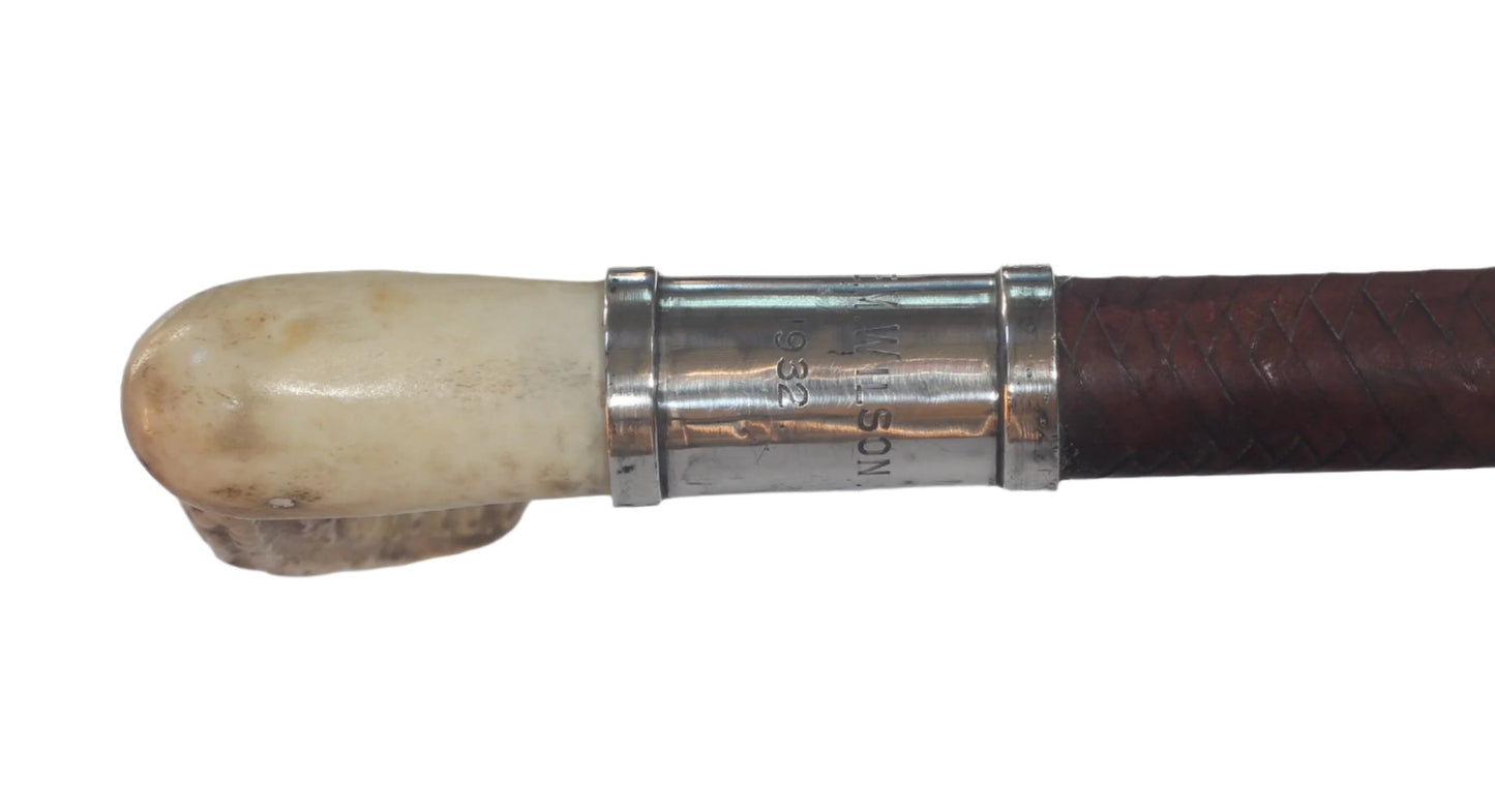 1931 Ladies Leather Hunting Whip with Thong