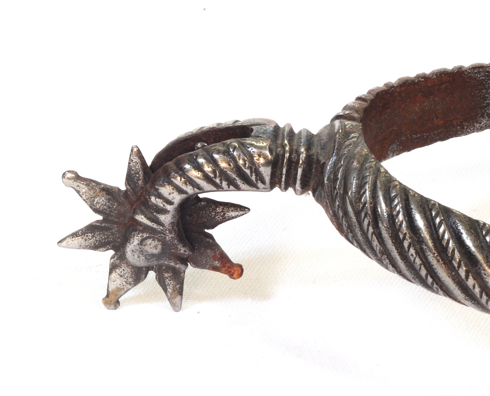 17th Century Steel Spur with Chiselled Decoration