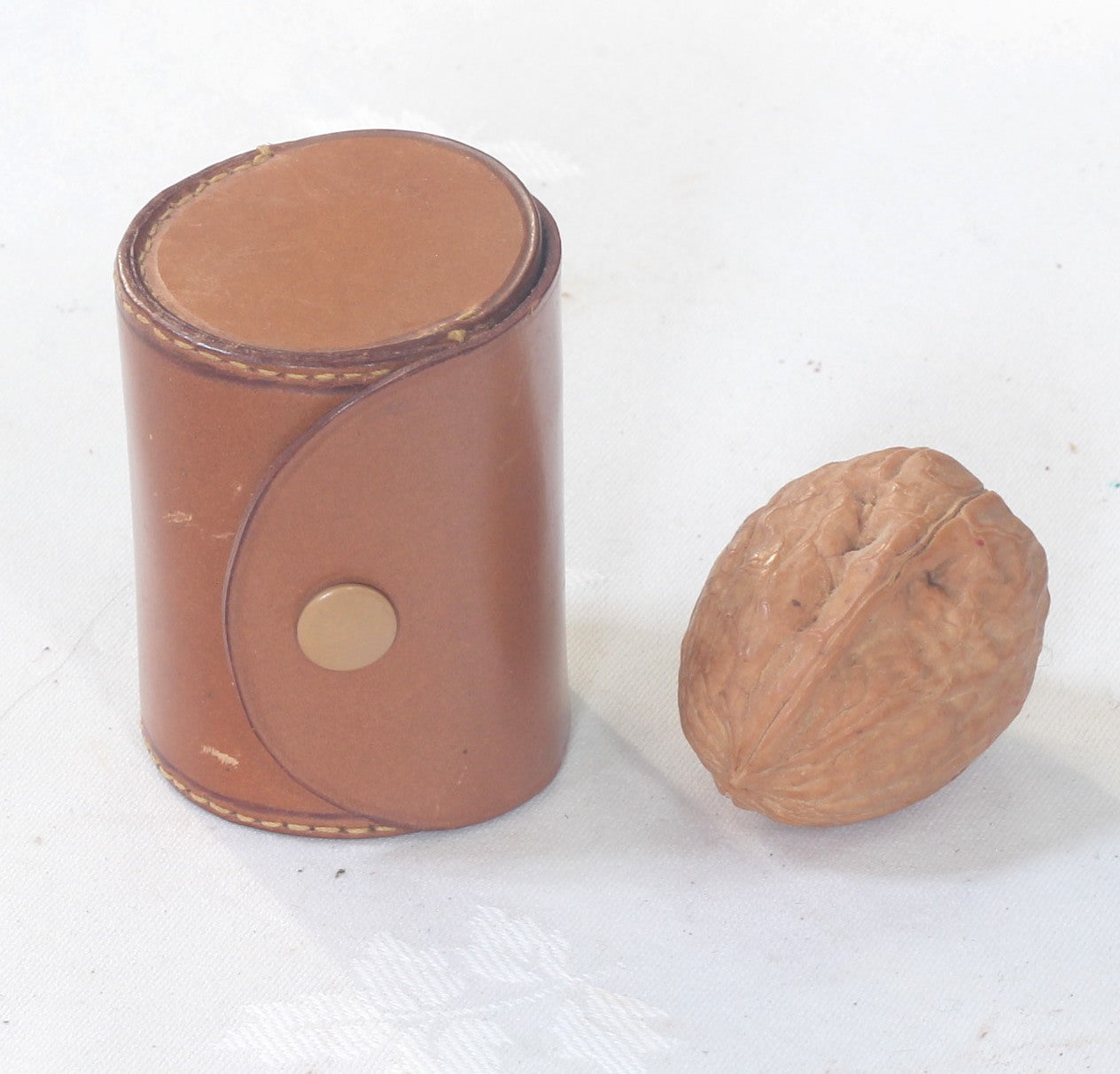 Three Small Shot or Tot Cups in Leather Case for Country Sports